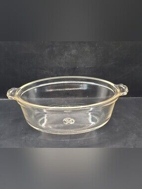Vintage Pyrex Clear Borosilicate Glass Oval Casserole Dish Baking Pan 632